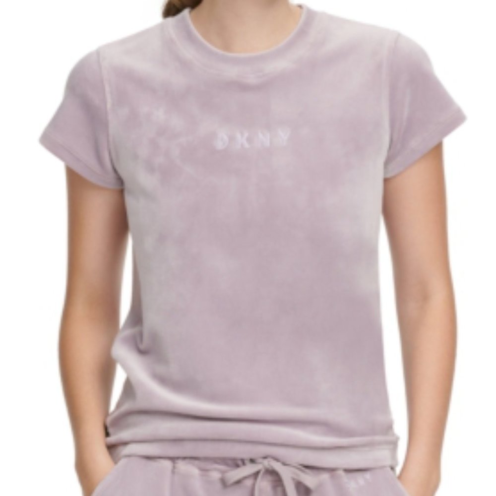 DKNY Sport Velour Logo-print Jogger Top, Women's Lavender XS